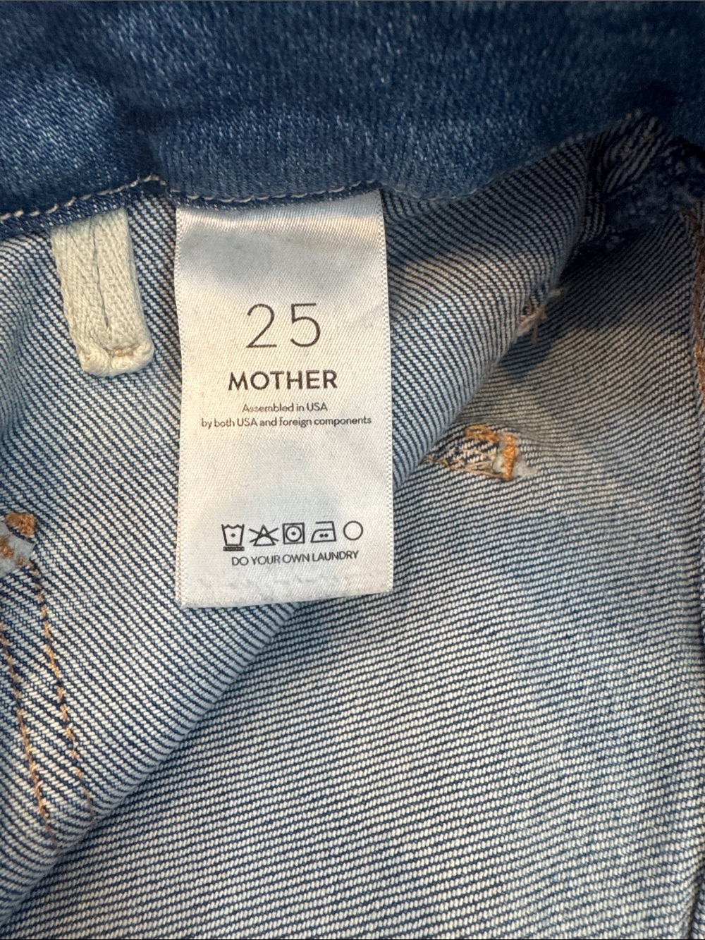 MOTHER patch pocket roller Wide-Leg Jeans in Medium Blue Wash Size 25 - Picture 3 of 6